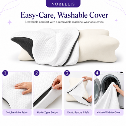 Norellis® Contour Orthopedic Pillow Memory Foam Neck & Shoulder Pain Relief