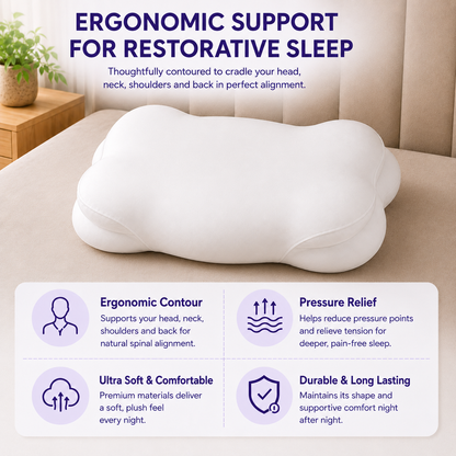 Norellis® Cloud Orthopedic Pillow Memory Foam Neck & Shoulder Pain Relief