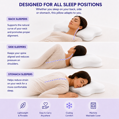 Norellis® Cloud Orthopedic Pillow Memory Foam Neck & Shoulder Pain Relief