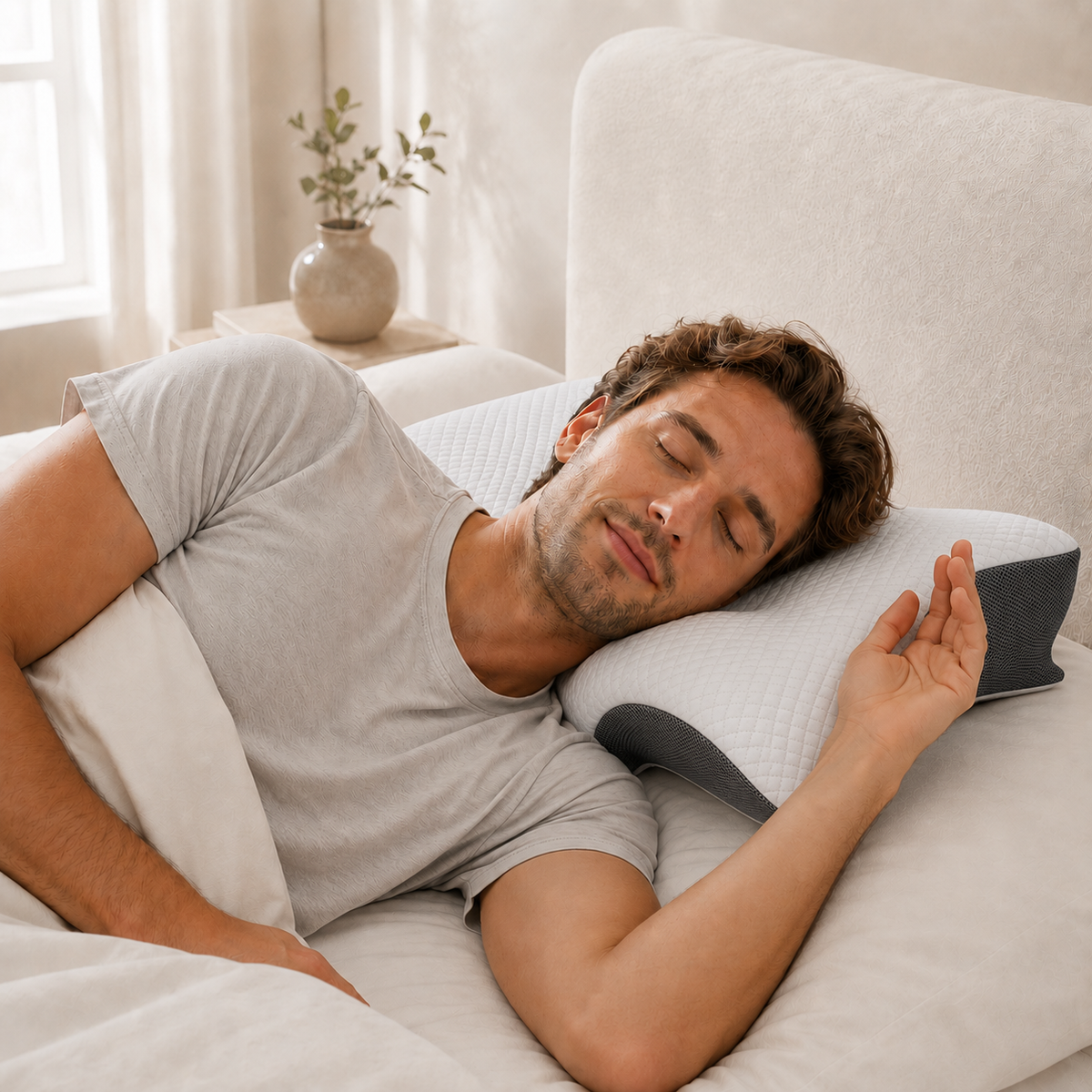 Norellis® Contour Orthopedic Pillow Memory Foam Neck & Shoulder Pain Relief