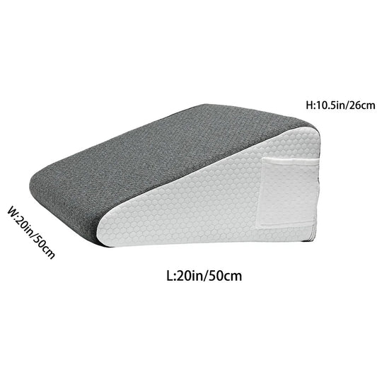 ZenSleep® Bed Wedge Pillow with Memory Foam Top – Triangle Leg & Body Elevation for Snoring Relief & Acid Reflux